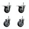 Service Caster 4'' Thermo Rubber Swivel 7/16'' Stem Caster Set 2 Total Lock Brake, 4PK SCC-GRTTL20S414-TPRB-716138-2-S-2 - alternate 1
